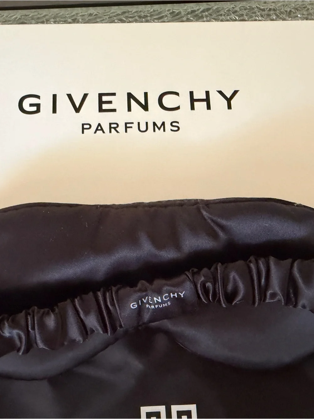 Givenchy Black Satin Sleep Mask with Branded Pouch
